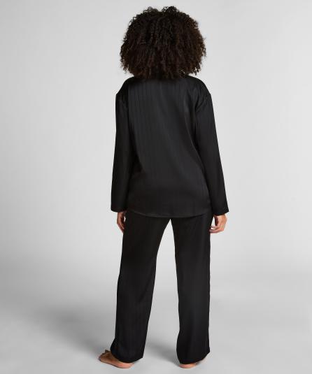 Σατέν Μακρυμάνικο Τοπ Πυτζάμας Pinstripe