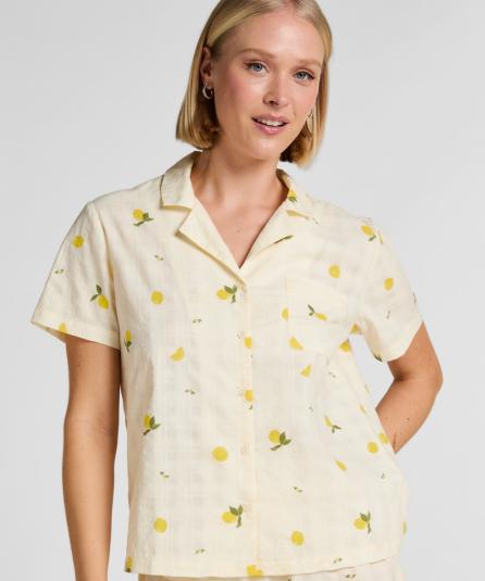 Μακρυμάνικο Πουκάμισο Πιτζάμας Woven Lemon