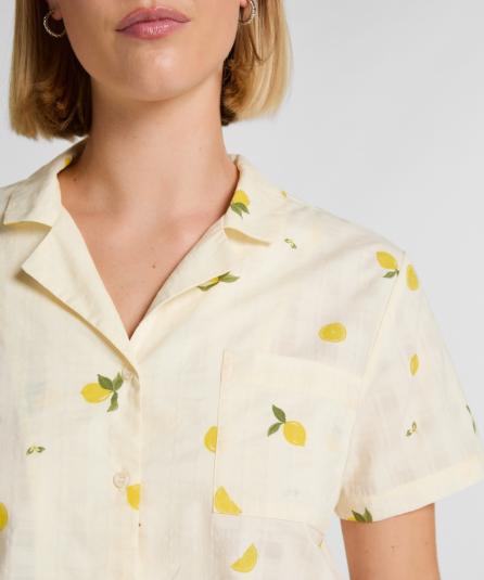 Μακρυμάνικο Πουκάμισο Πιτζάμας Woven Lemon