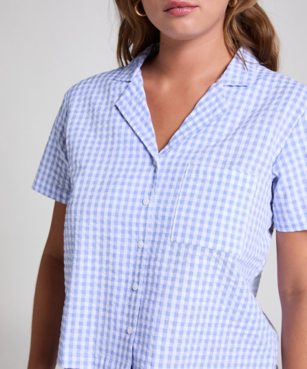 Κοντομάνικο Τοπ Πιτζάμας Καρό