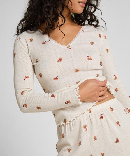 Μακρυμάνικο Τοπ Πιτζάμας Pointelle