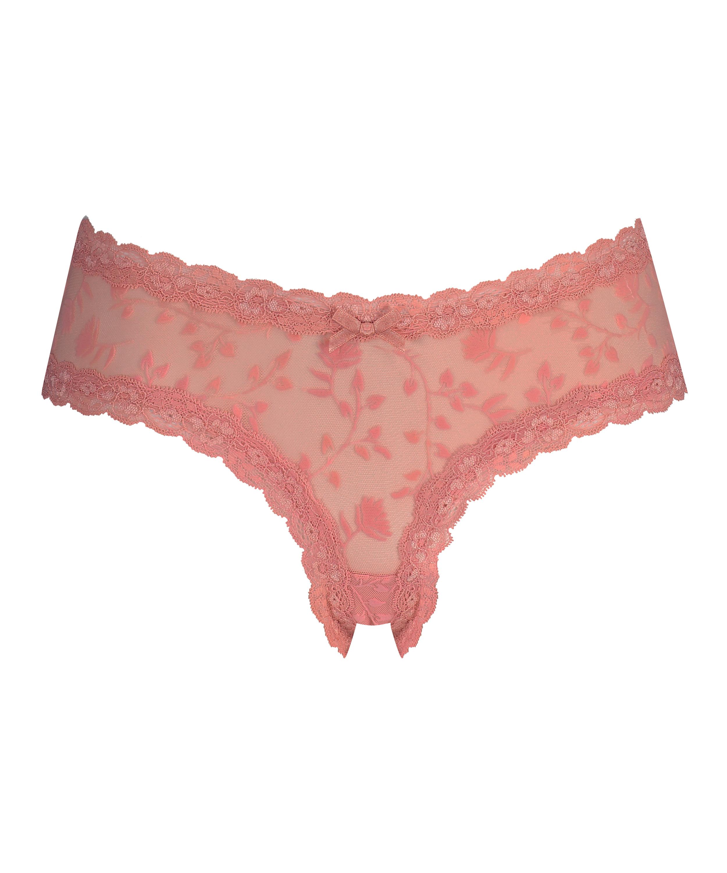 Μπραζίλιαν V-Shaped με Floral Print στη Δαντέλα