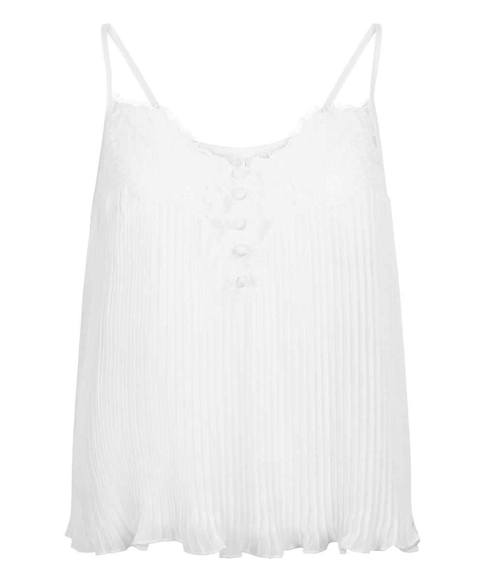 Τοπ Πιτζάμας Πλισέ Με Δαντέλα Cami