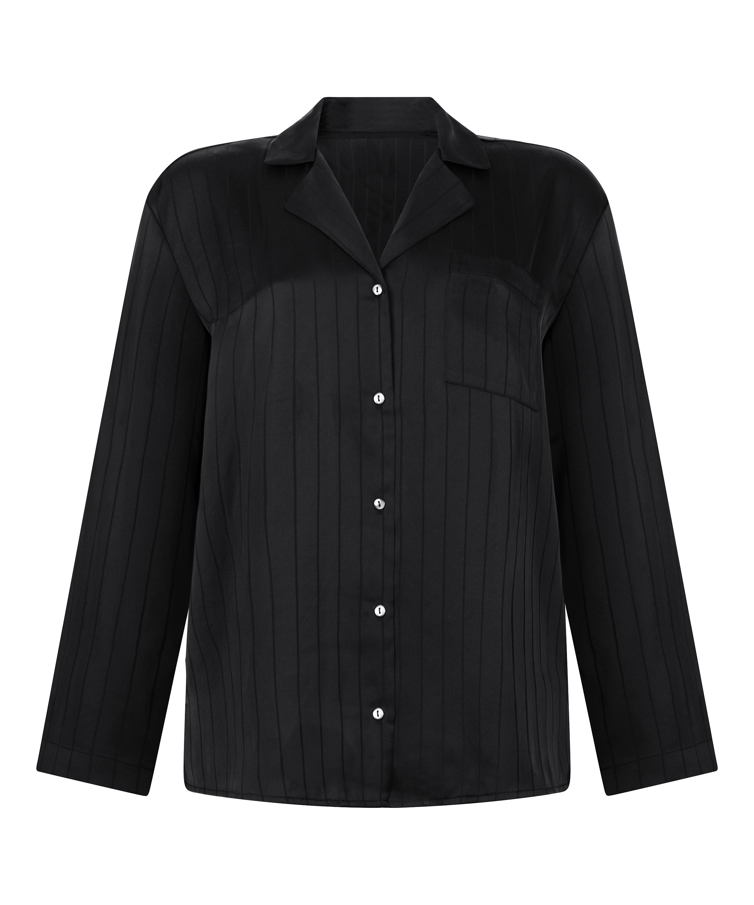 Σατέν Μακρυμάνικο Τοπ Πυτζάμας Pinstripe