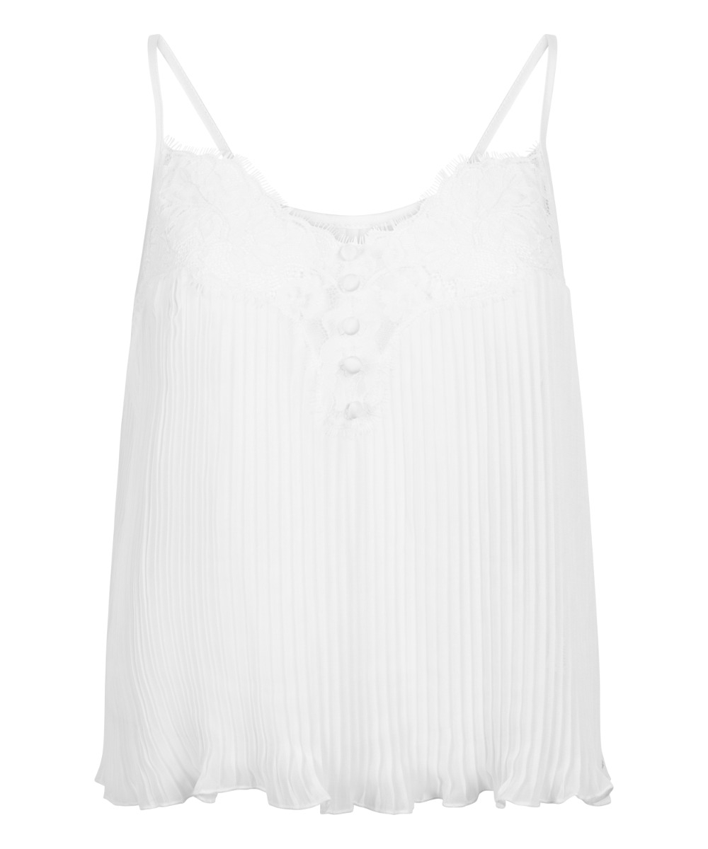 Τοπ Πιτζάμας Πλισέ Με Δαντέλα Cami