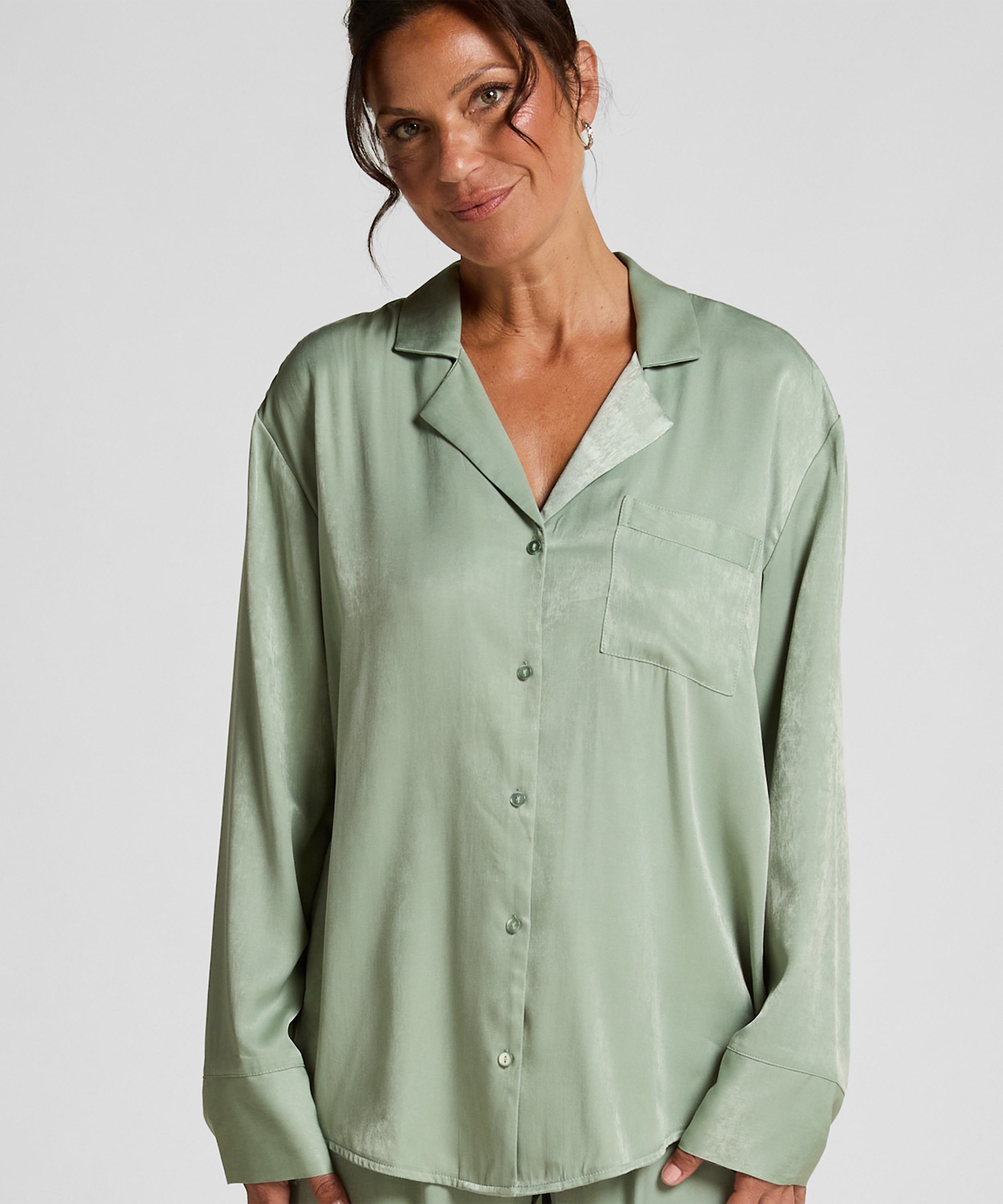 Σατέν Μακρυμάνικο Τοπ Πιτζάμας Ayla