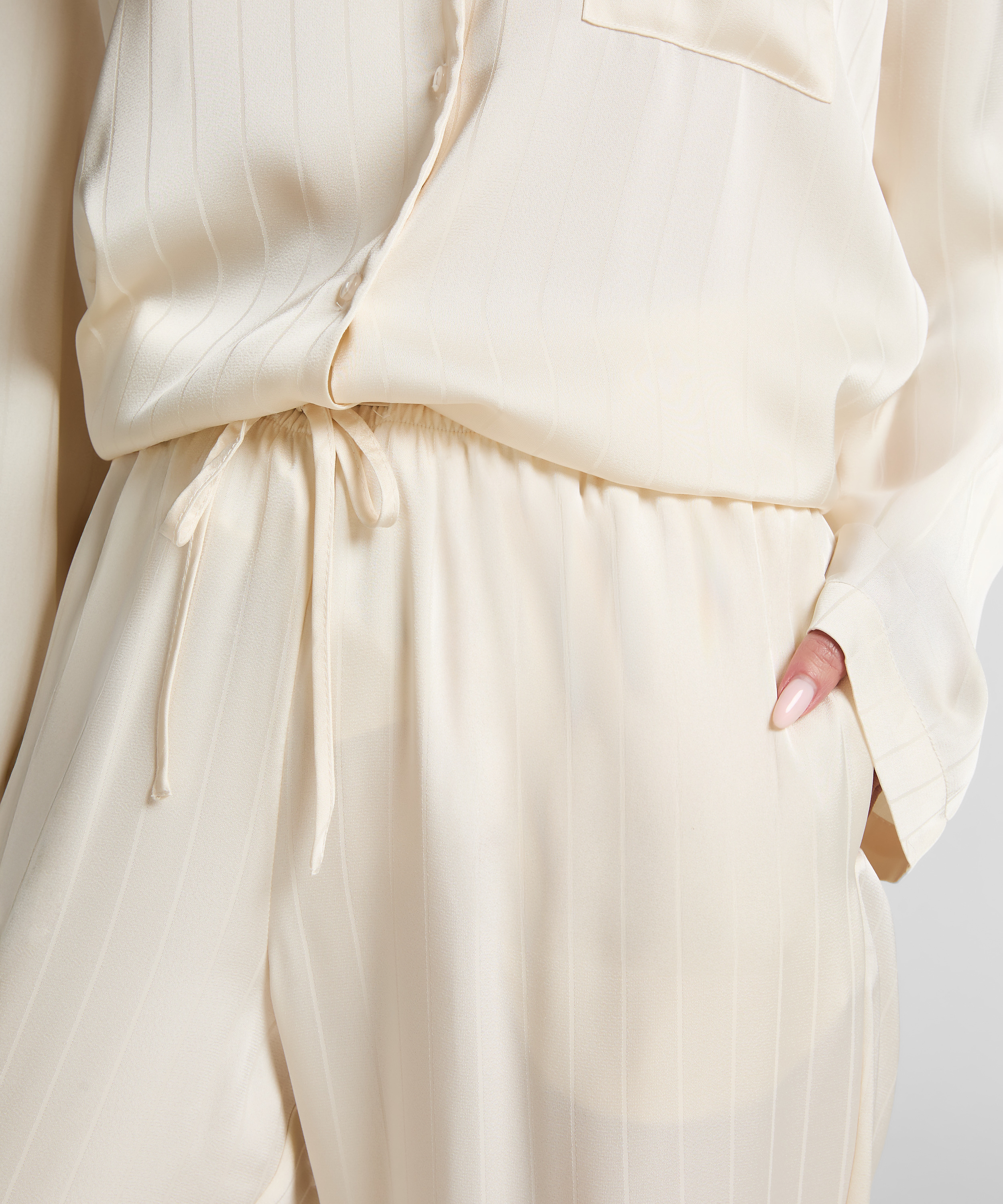 Σατέν Παντελόνι Πιτζάμας Pinstripe