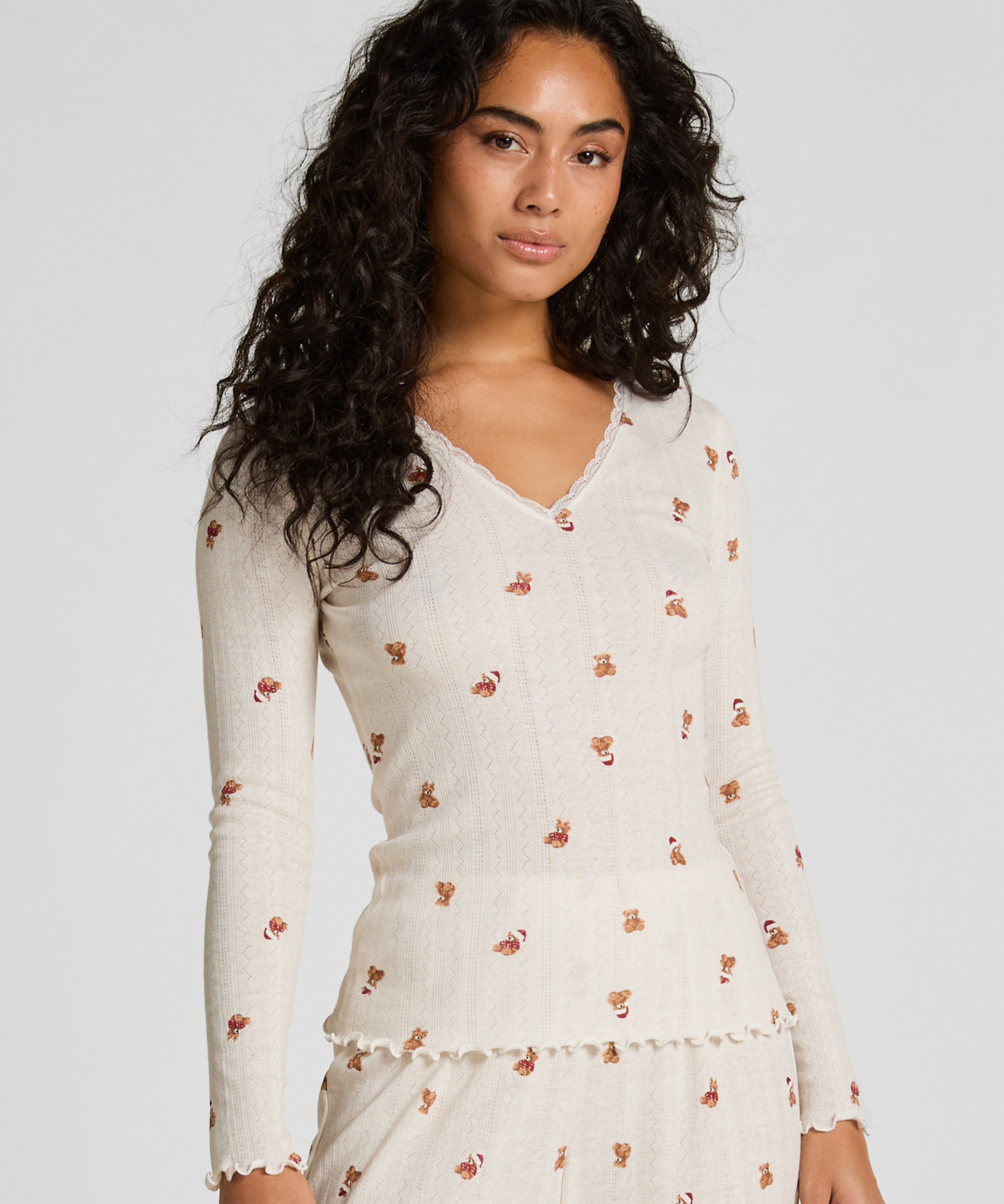 Μακρυμάνικο Τοπ Πιτζάμας Pointelle