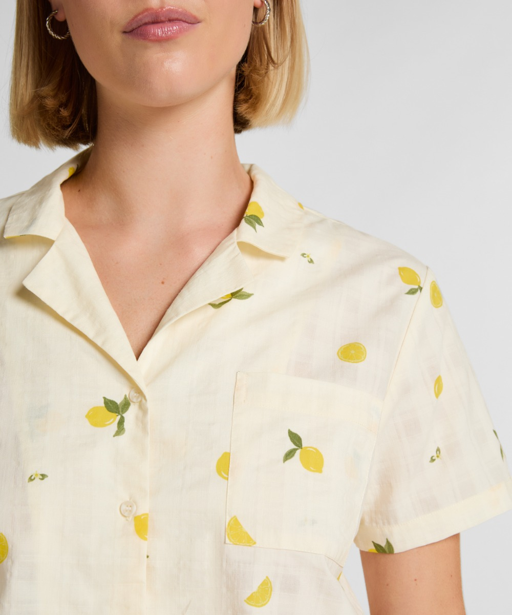 Μακρυμάνικο Πουκάμισο Πιτζάμας Woven Lemon