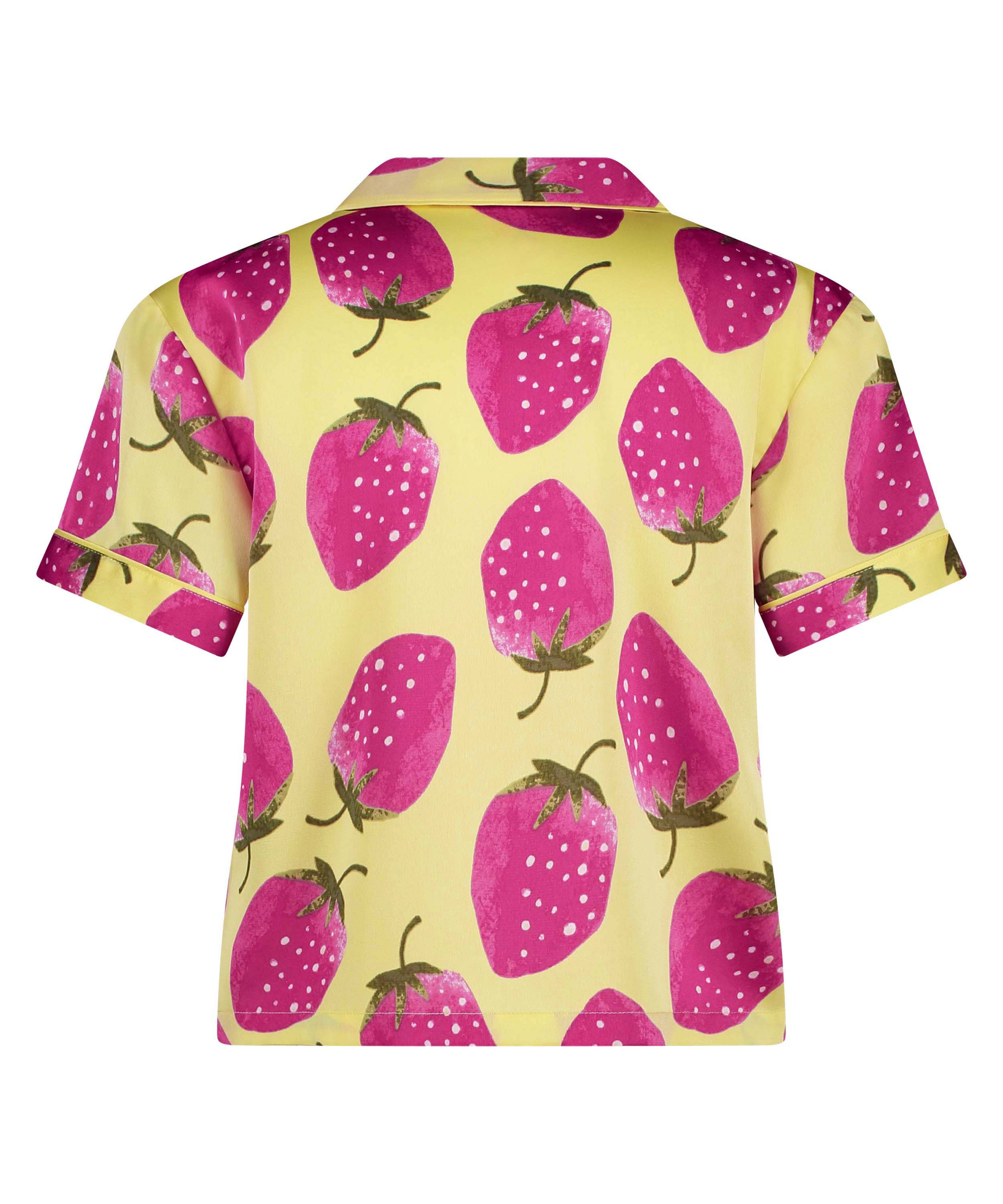 Σατέν Κοντομάνικο Τοπ Strawberries