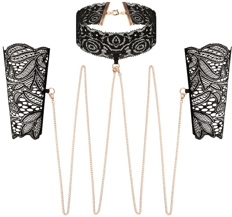 Rosy Gold Colar Με Λουρί  & Χειροπέδες